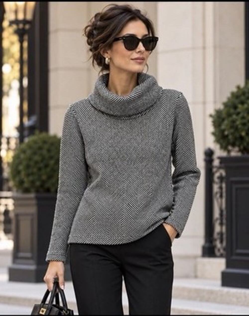 J.Crew Factory Funnel Neck Sweater Sz S NWT Old Money Quiet Luxury Parisian Chic